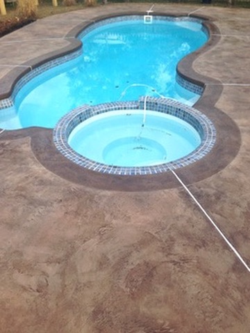 Custom Concrete Pool Deck Overlay