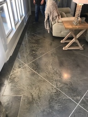 Stained and Scored Concrete
